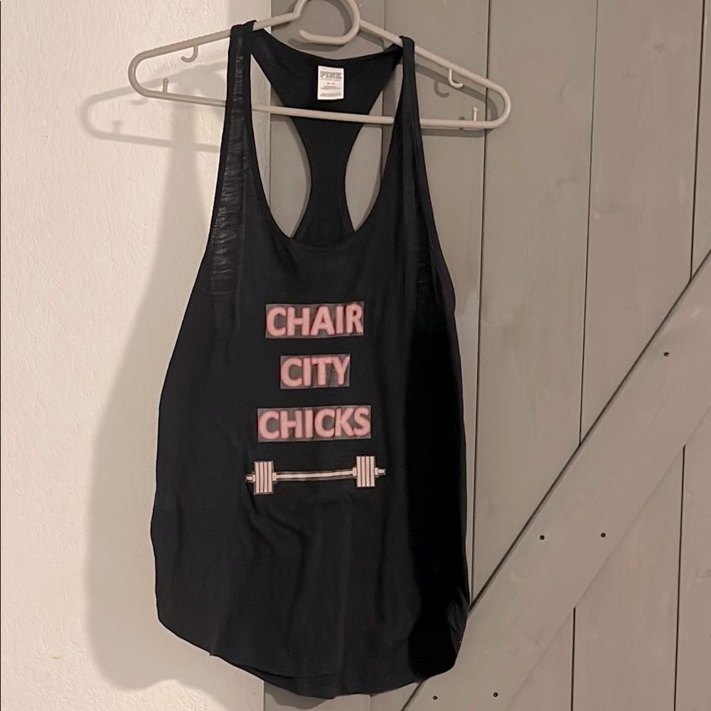Pink !!!! Black Chair City Chicks Tank Top